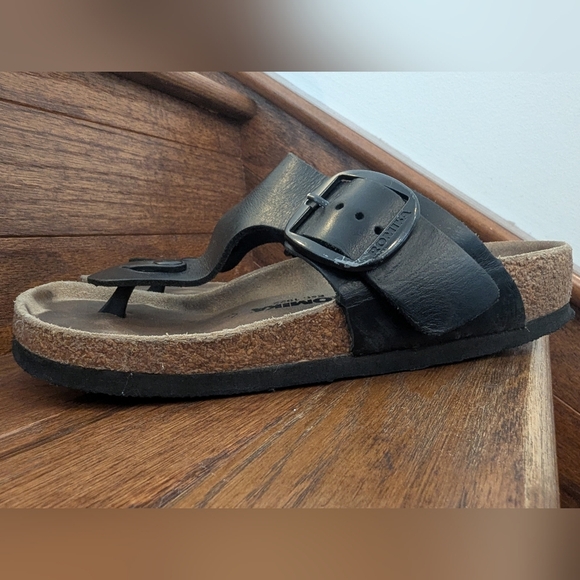 Romika Roemer Black Leather Women's Sandals Ergonomic Footbed Size 36 US 5-5.5 - Picture 10 of 11